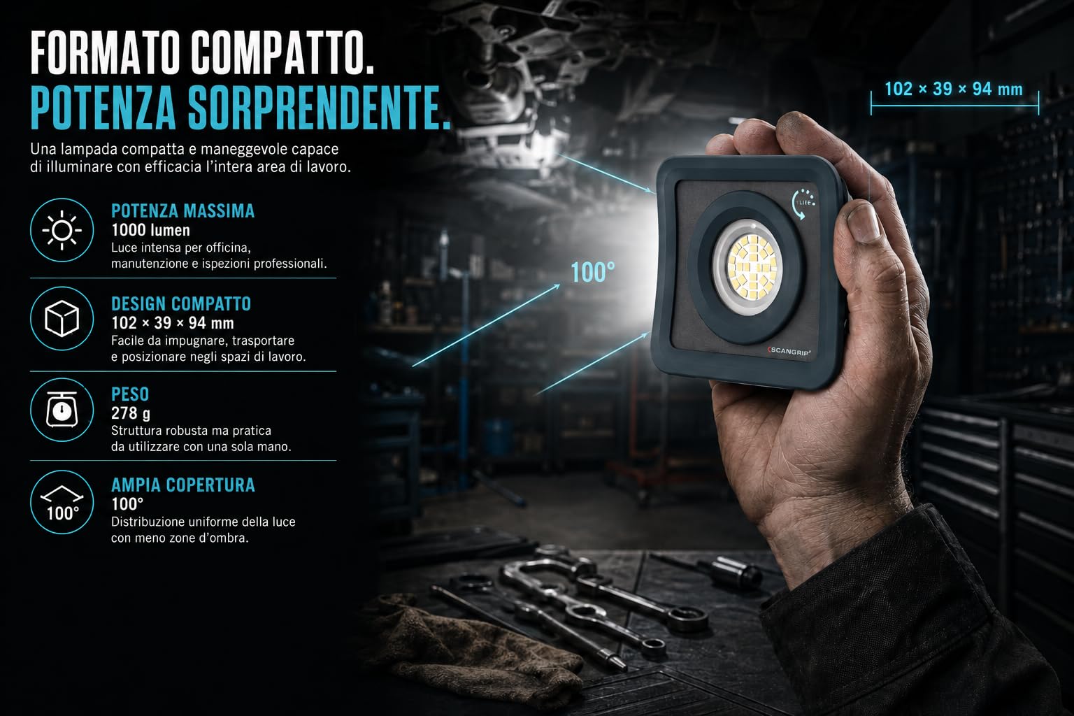 Scangrip Lampa budowlana LED dla Life Nova Mini 1000lm