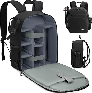 Camera Backpack Bag with Tripod Holder Water Resistant Camera Cases Photography Backpack for DSLR Camera