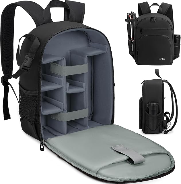 Sac à dos caméra avec support de trépied imperméable Camera Cases Photography Backpack pour DSLR caméra