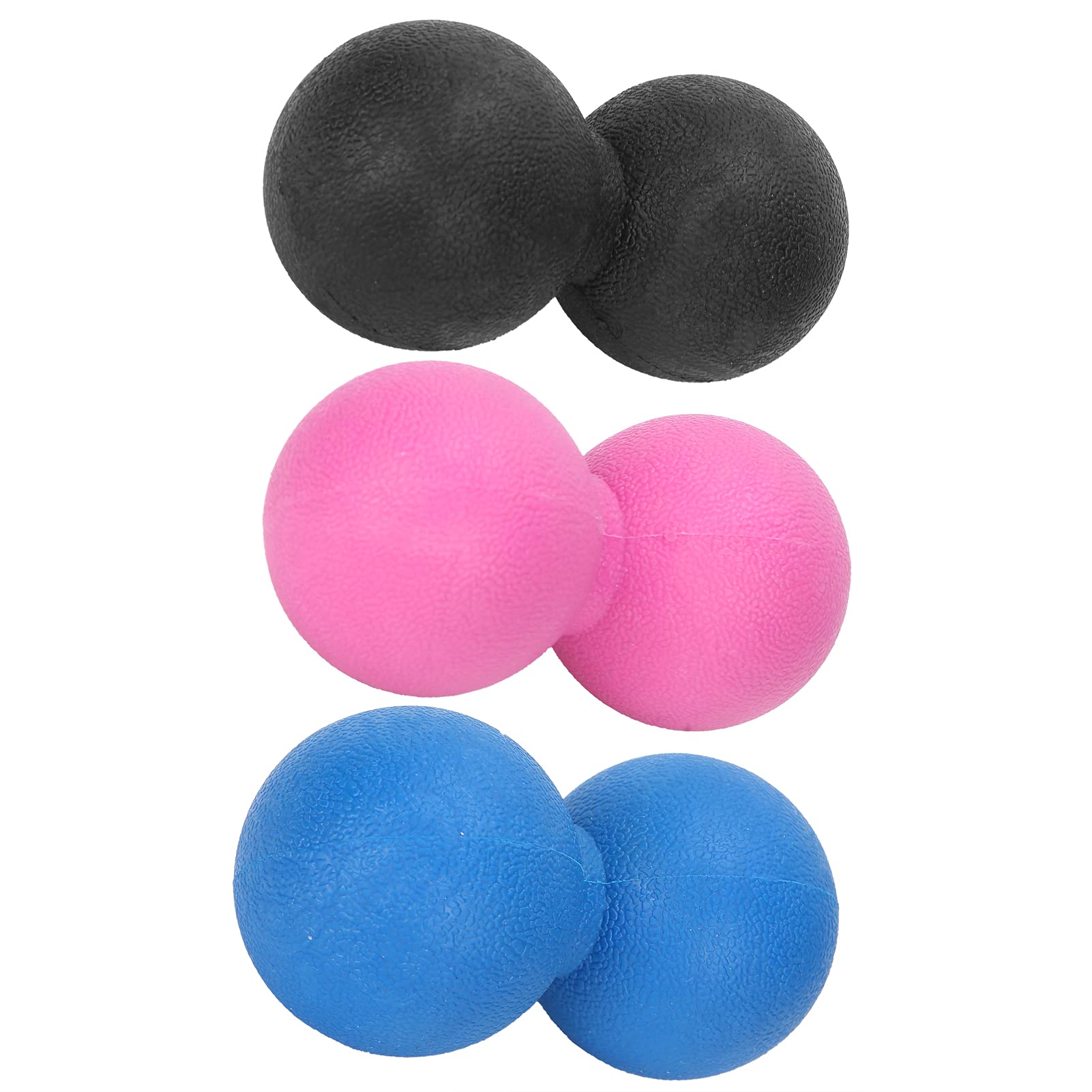 TPR-Massageball-Set, Tragbare Faszien-Übungsbälle Zur Muskelentspannung und Schmerzlinderung – Ideal für den Heim- oder Bürogebrauch, 3 Einheiten (Schwarz+Rosarot+Blau)