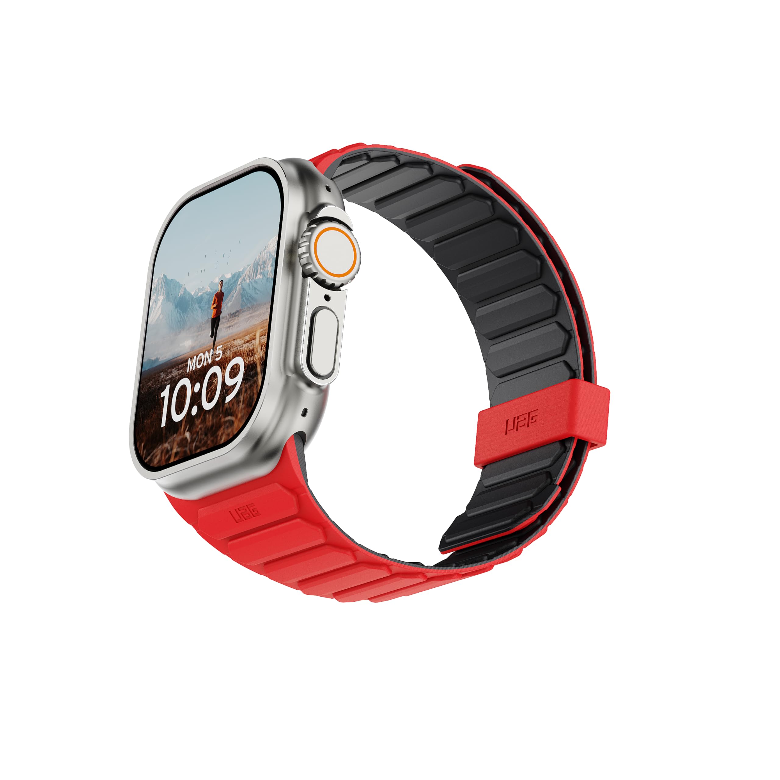 URBAN ARMOR GEAR UAG Bracelet de montre magnétique réversible double face en silicone compatible avec Apple Watch 49/46/45/44 mm et 42/41/40 mm Pathfinder Bracelet de montre magnétique réversible