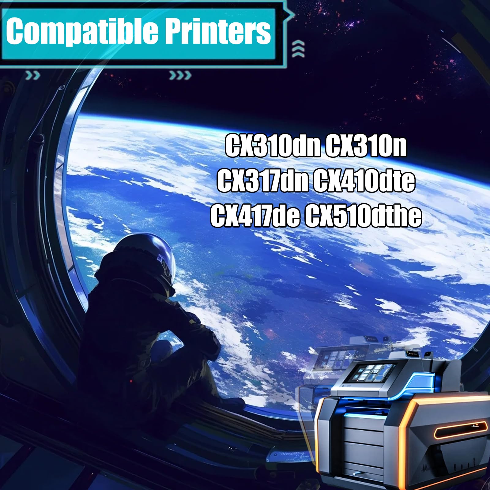 Replacement Parts Developer Unit 70C0D10 Compatible with Lexmark CX310dn CX310n CX317dn CX410dte CX417de CX510dthe Printers, Contains Chip and Clear Printing (1 Pack Yellow)