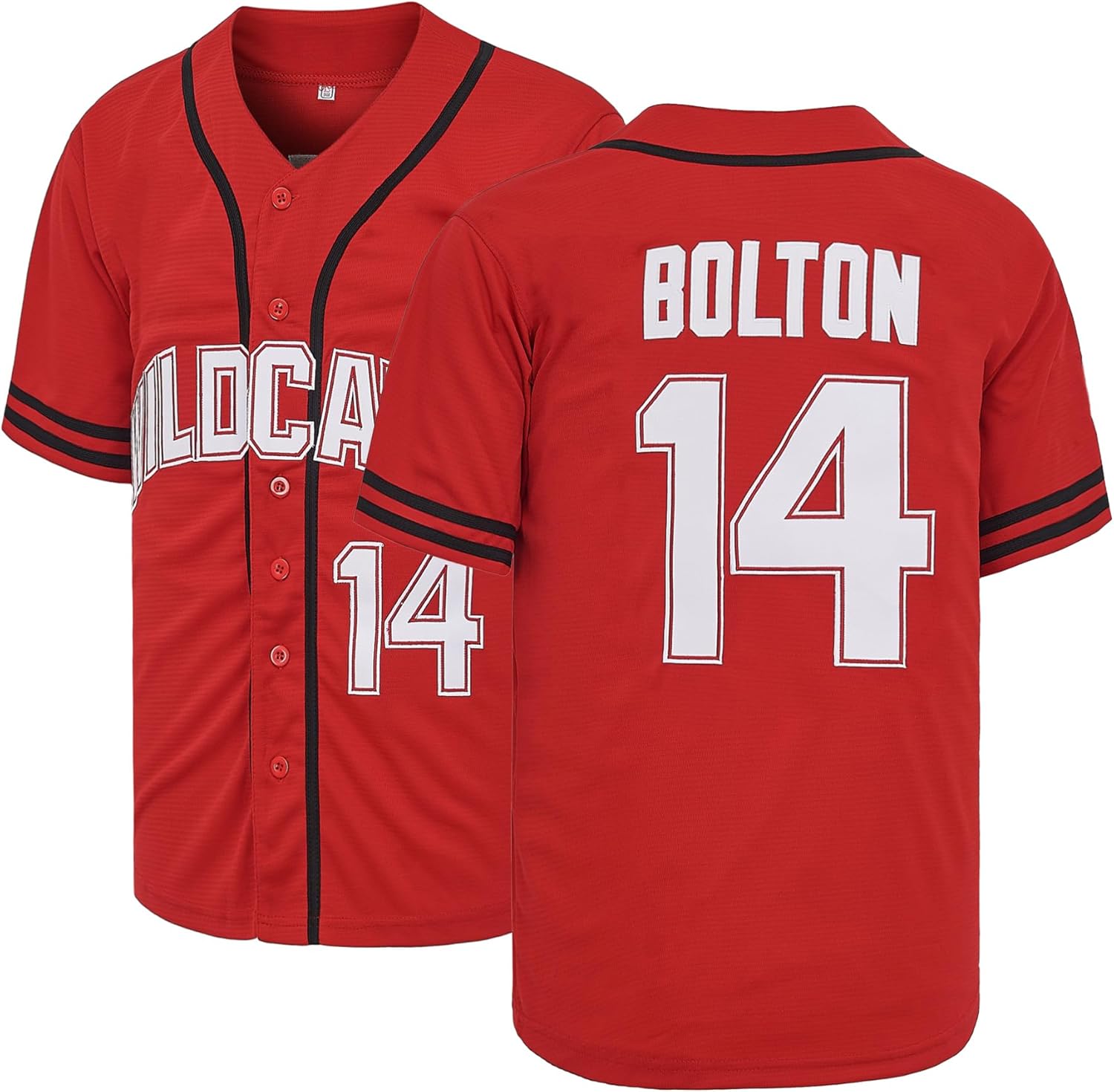 Mens Baseball Jersey Wildcats #14 Troy Bolton #8 Chad Danforth Movie Stitched Jersey Red XS-XXL
