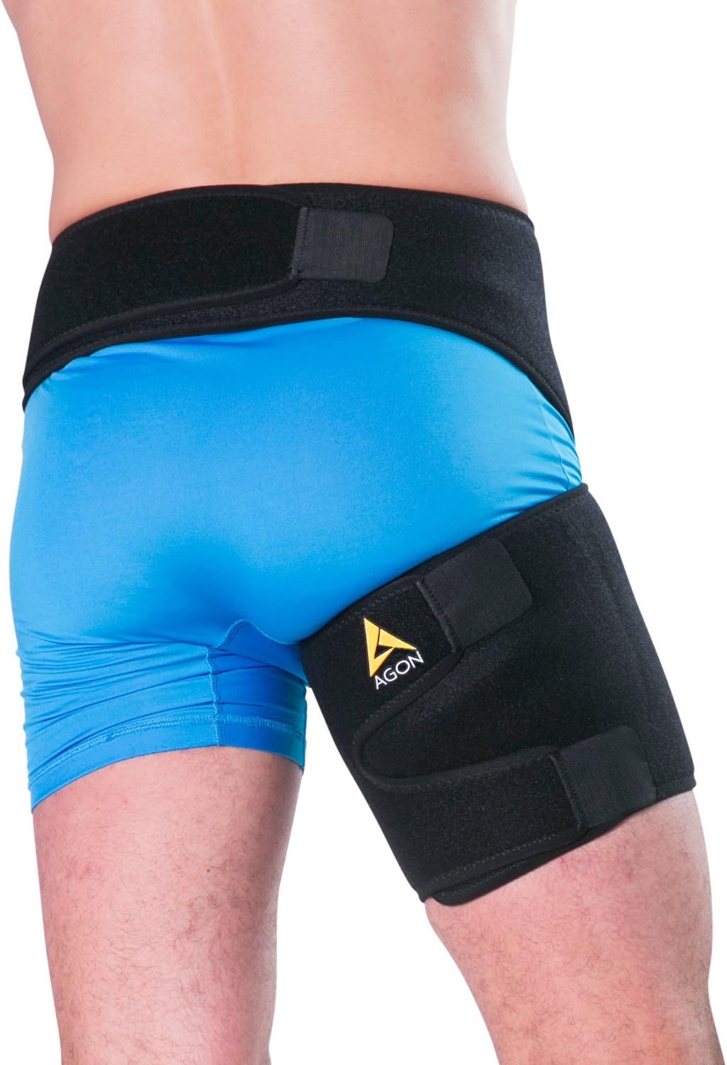 Agon® Groin Support - Pulled Hamstring Hip Joint Pain Thigh Wrap Brace Groin Strain Recovery & Sciatica Pulled Groin Quad Hamstring Compression Sleeve Injury for Men and Women