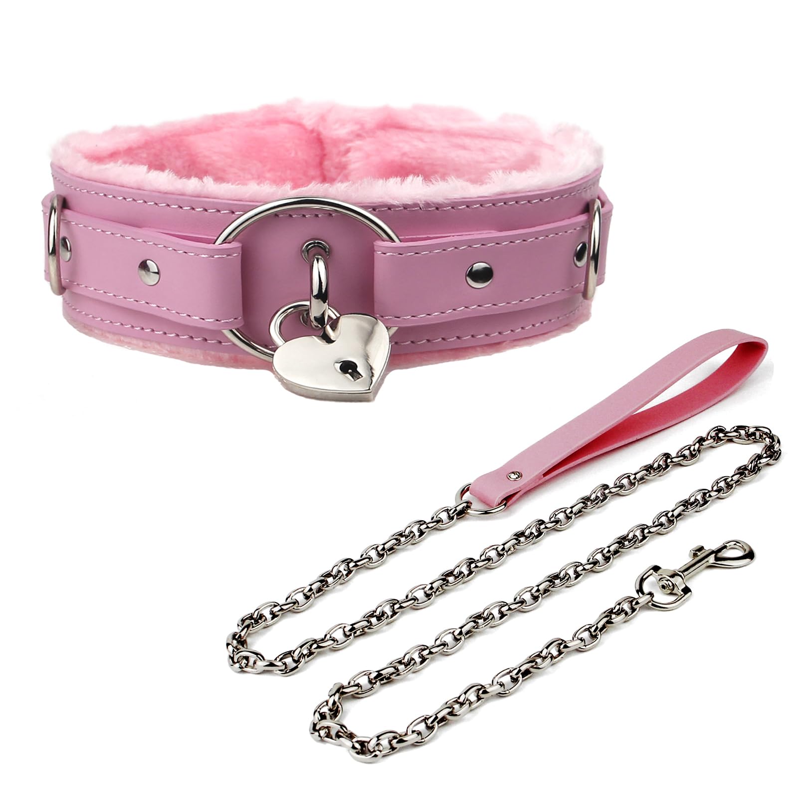 IUEWUFLeather choker Collar with Lock Adjustable Size for women