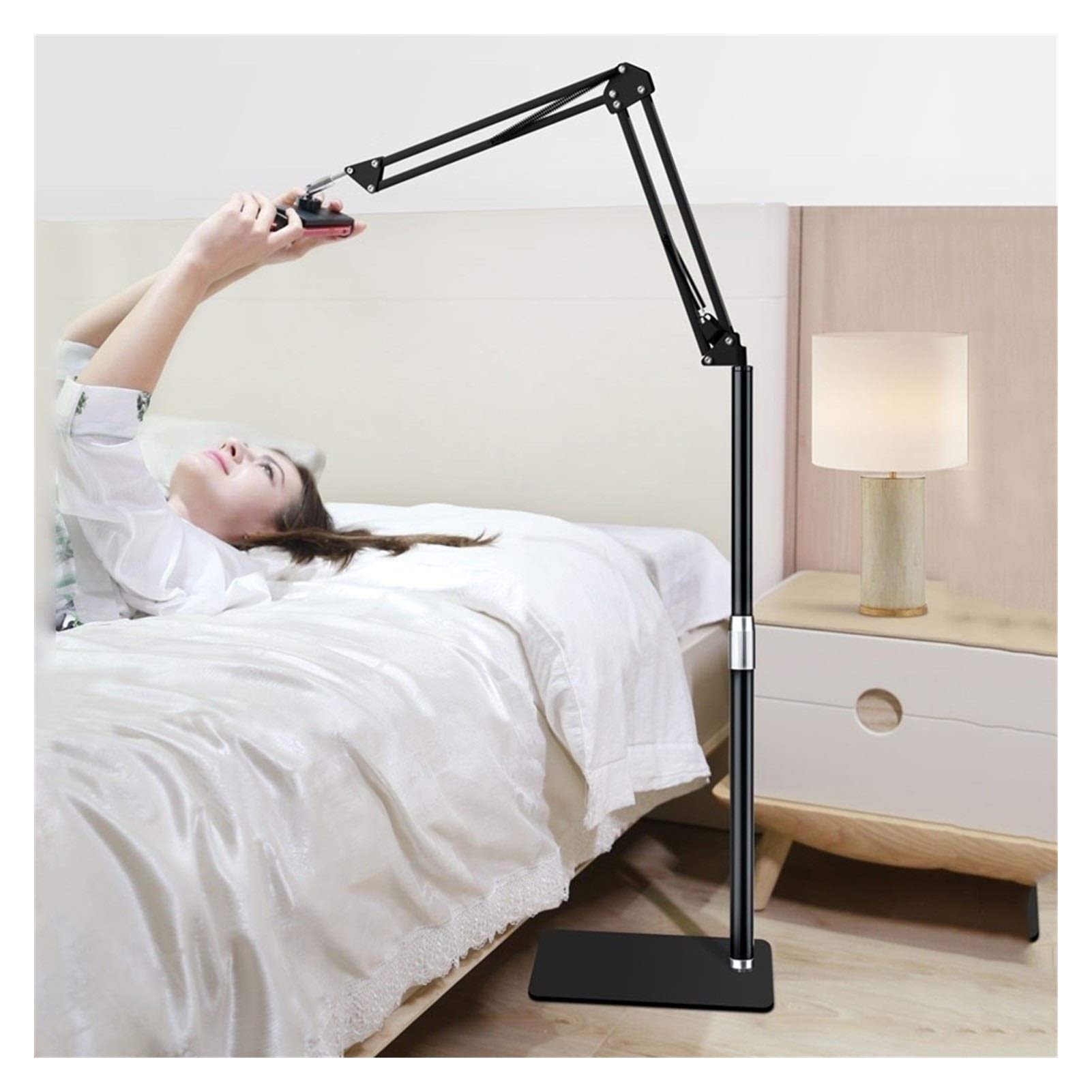 YXCKG Porta Telefono E Tablet, Supporto Portatile per Tablet 4-13,5 Pollici, Supporto per Smartphone A Braccio Pigro Rotante A 360 ° per Giocare, Guardare，Chatting (Color : Black, Size : 1.75m)