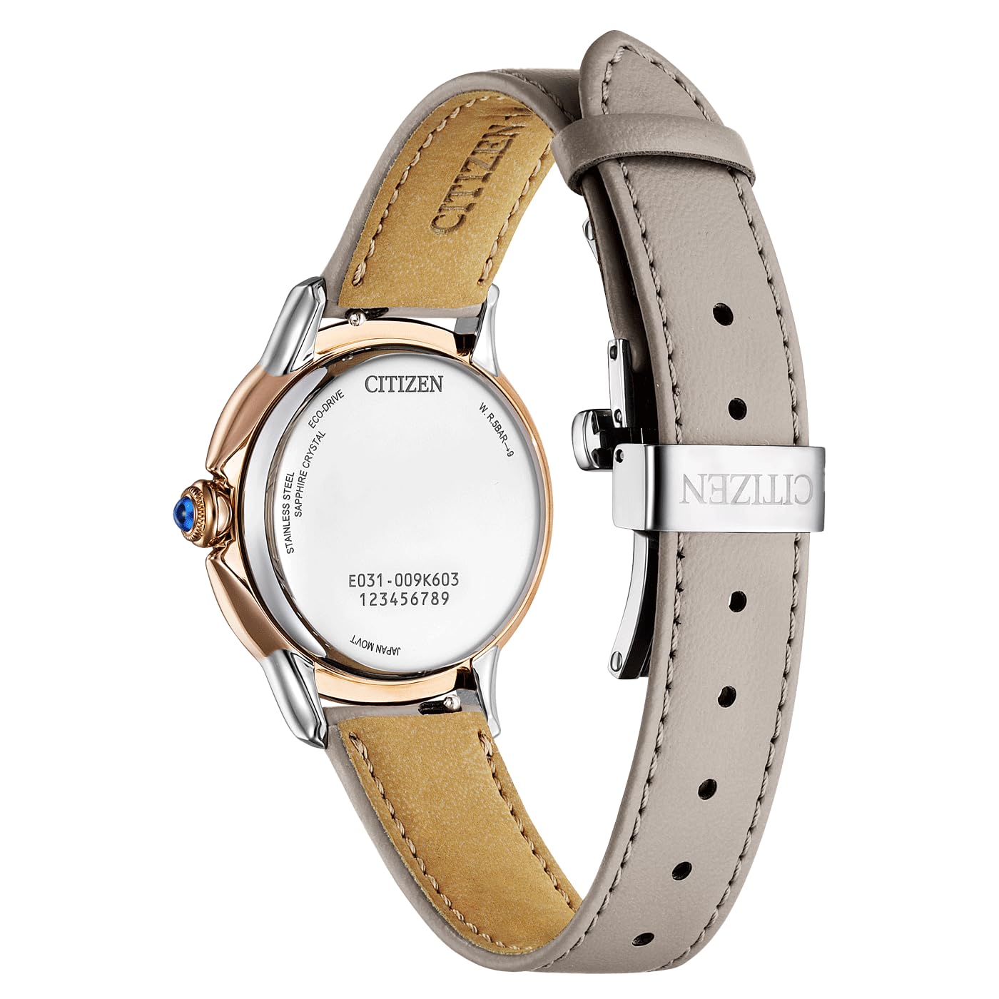 CITIZEN Zegarek damski Eco-Drive Solar ze skórzanym paskiem i cyframi rzymskimi