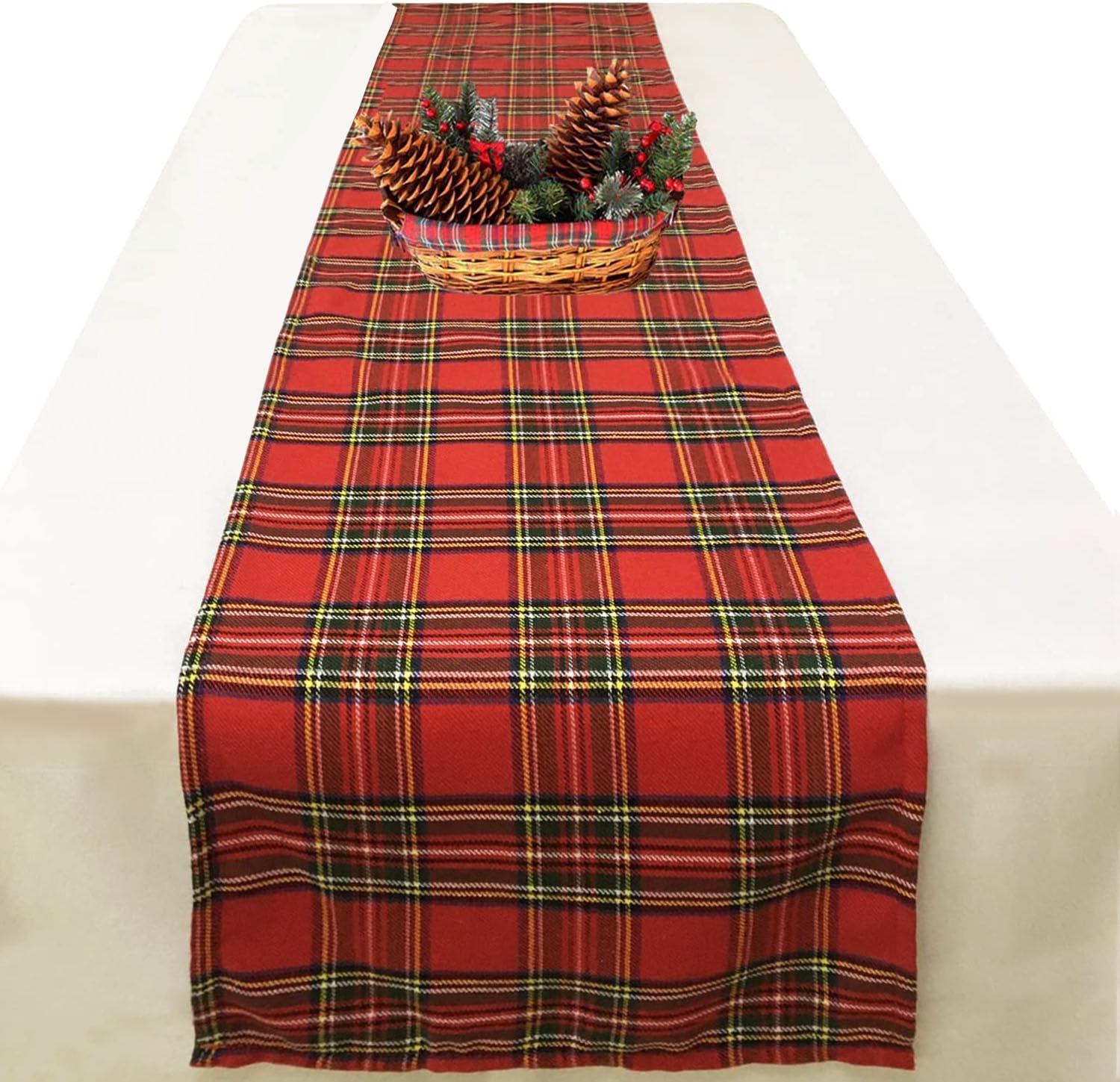 Tartan Plaid Table Runner for Home Kitchen Dinner Party Holiday Christmas Table Decorations - Scottish Christmas Table Runners 72 Inch