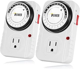 iPower 2-PACK 24 Hour Plug-in Mechanical Electric Outlet Timer, 15 Minute Interval Timer