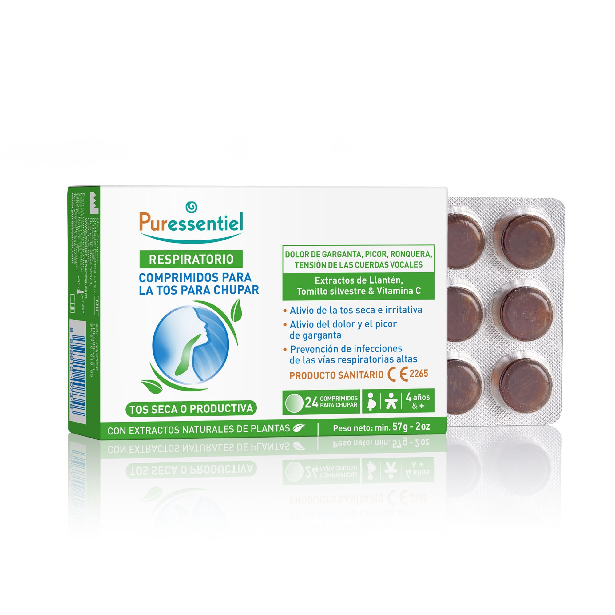 Puressentiel – Comprimidos para la Tos para chupar - Tos Seca o Productiva – Alivia el dolor de garganta y previene las infecciones respiratorias – Con 21 extractos de plantas BIO – 24 comprimidos