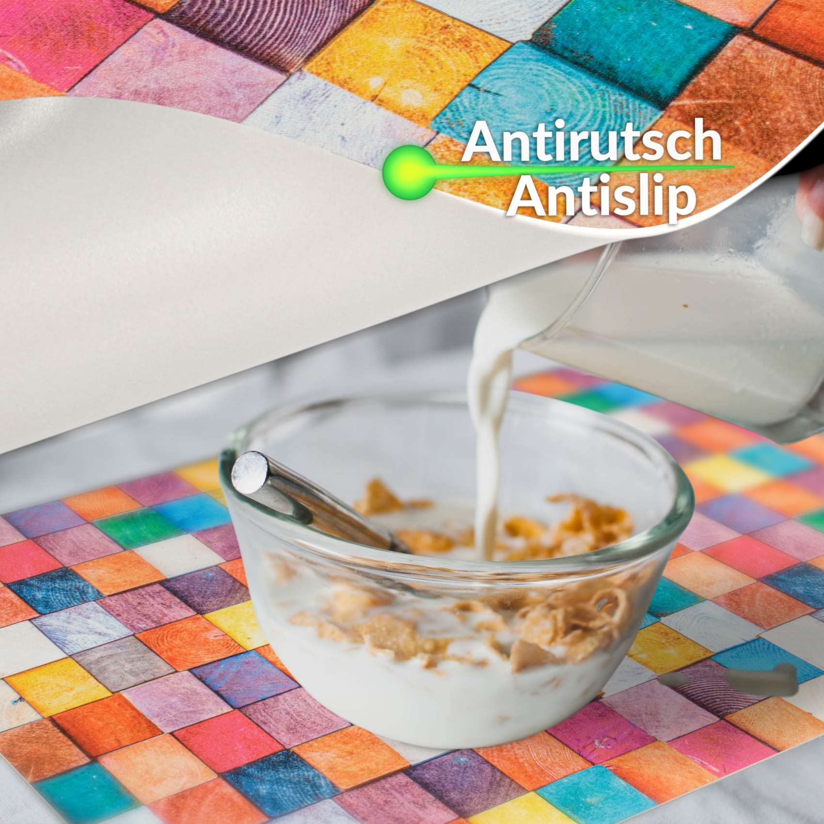 ANRO Platzset Mosaik Bunt 30x45 cm – 8er Set, abwaschbar