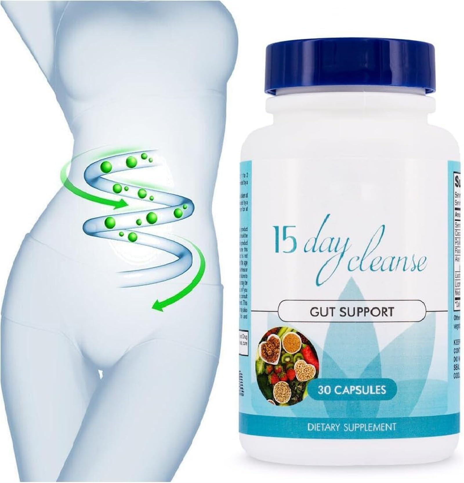 15 Day Gut Cleanse,Gut and Colon Support,Gut Support 15 Day Cleanse,Help Gut Cleanse&Colon Cleanse,Focus on Gut Health for Women and Men (1 pcs)