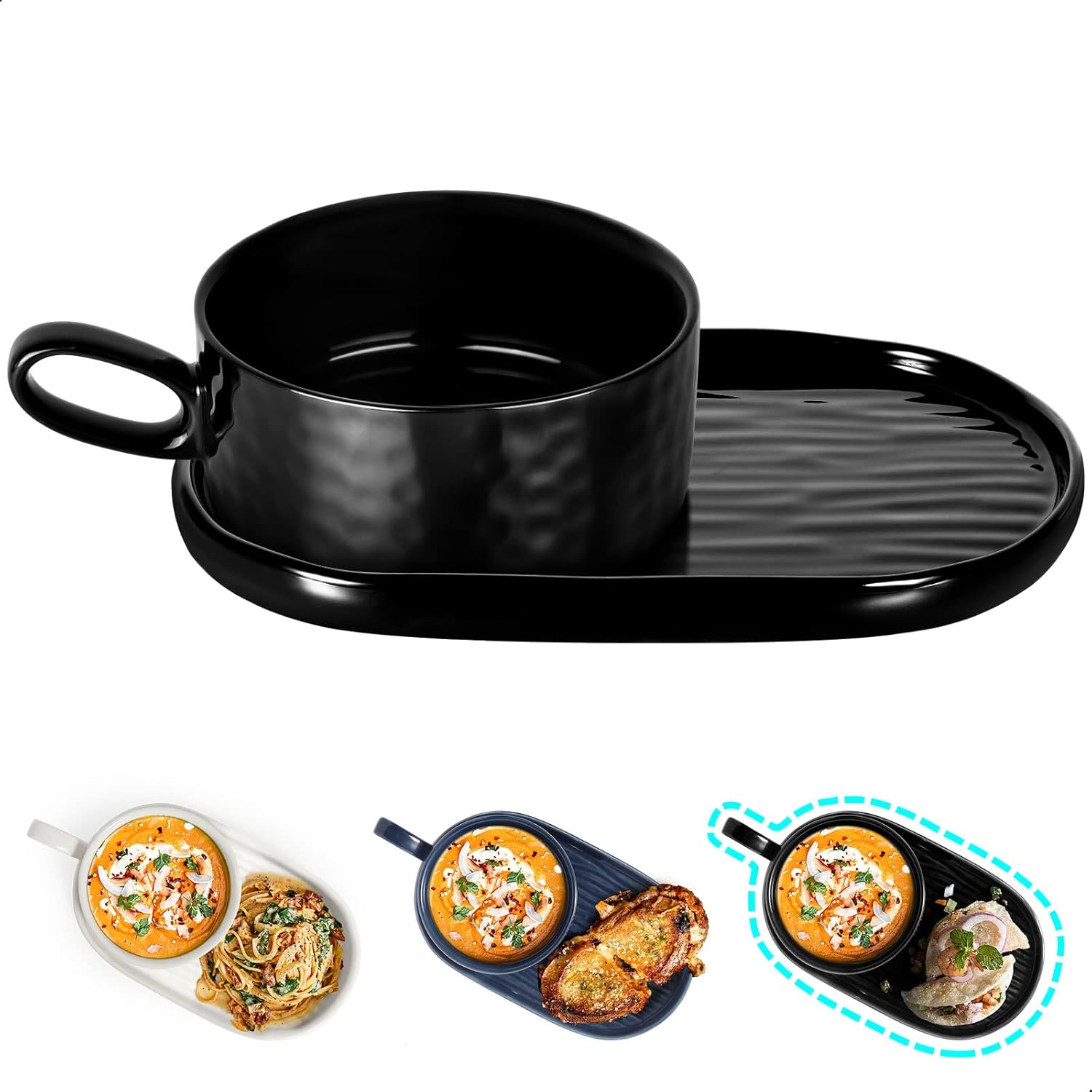 Wareland Large Pasta Bowls, 55 Ounce Big Salad Bowls Set