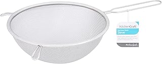 KitchenCraft Stor sil 20 cm, rostfritt stål, perfekt för bakning och matlagning, nödvändigt kökstillbehör, silver - Amazon Deal & Rabatt