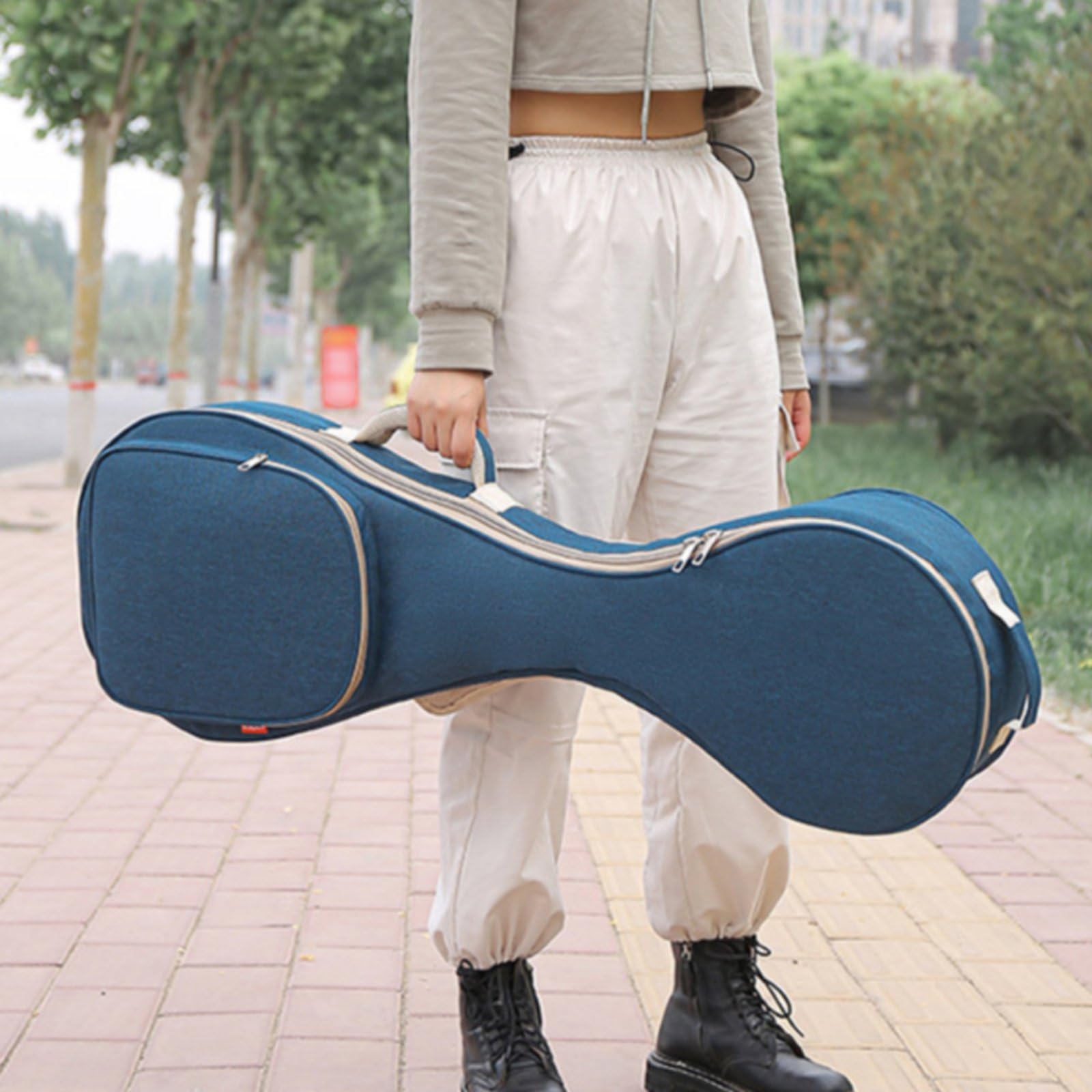 predolo Pipa Instrumententasche wasserdicht Pipa Tasche stoßfest Instrumententasche für Musiker, Reisen, Lagerung, Khaki, Erwachsen