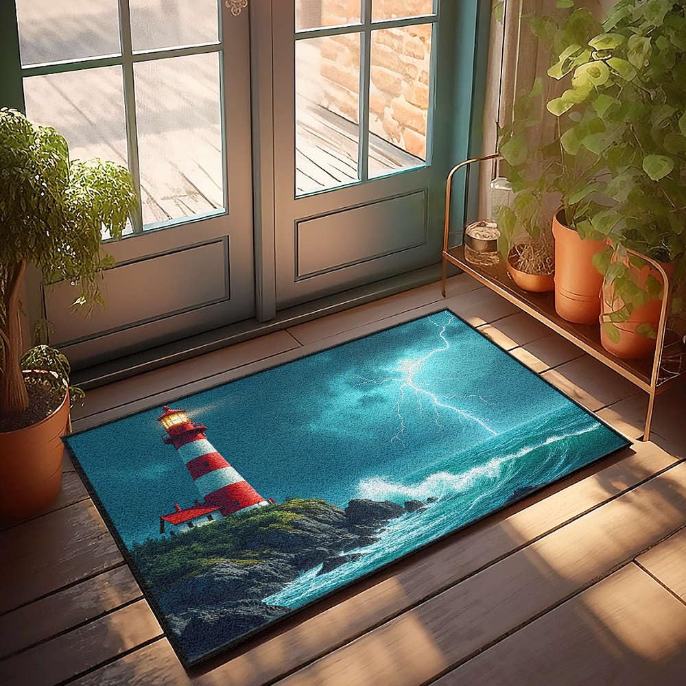 Paillasson extérieur phare océan grand tapis entrée intérieur 65x90