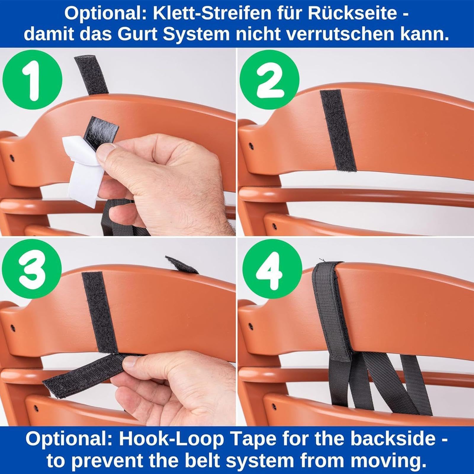 Arnés de la silla alta de 5 puntos, silla alta del bebé 5 puntos Arnés, Cinturón de seguridad anti-Slip para niños pequeños, Silla alta ajustable Cinturón de protección del asiento del arnés de