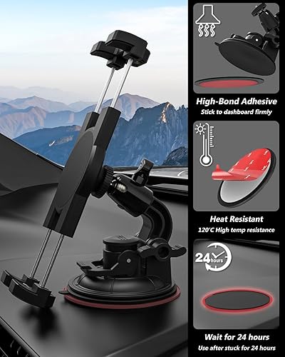 Miniatura 6 de Soporte para tableta de parabrisas de automóvil, ventosa, resistente, para tablero, automóvil, camión, vehículo, SUV con tornillo de 14 pulgadas