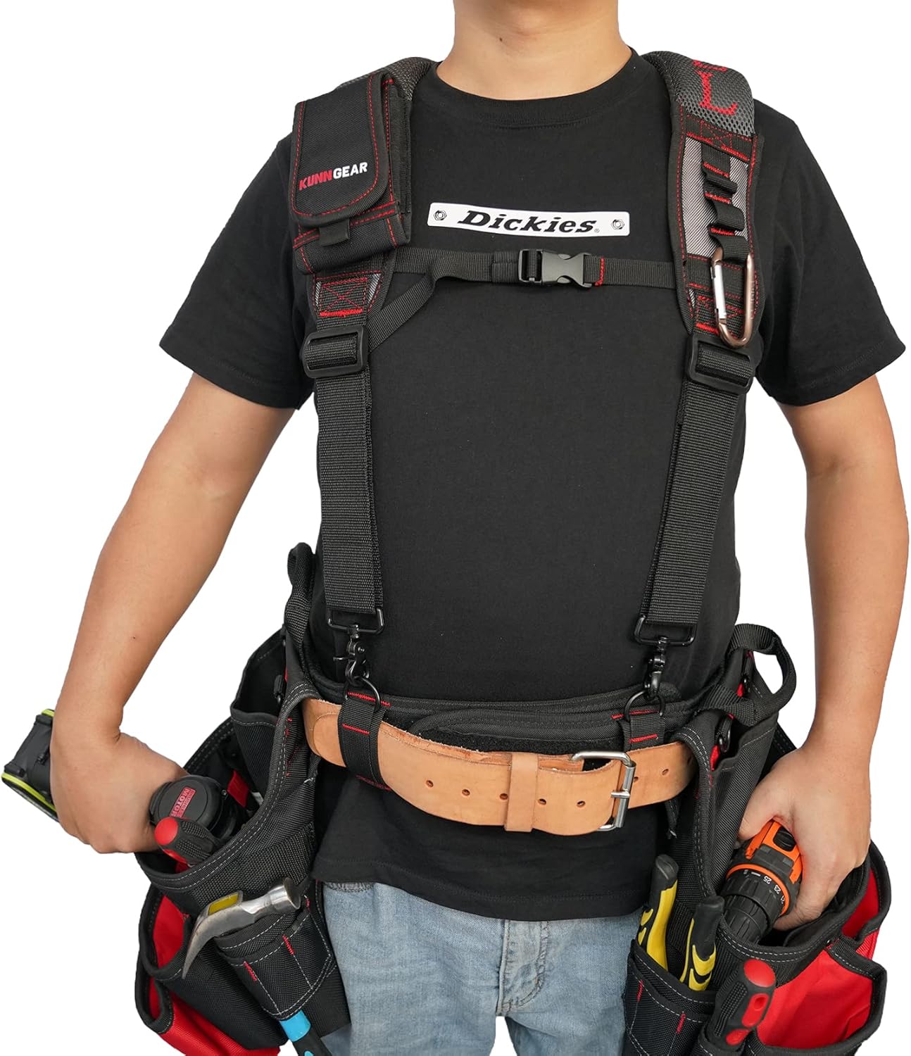 KUNN Gel-Padded Tool Belt Suspenders for Construction Work - Comfortable Support for Carpenters,Electricians & DIY