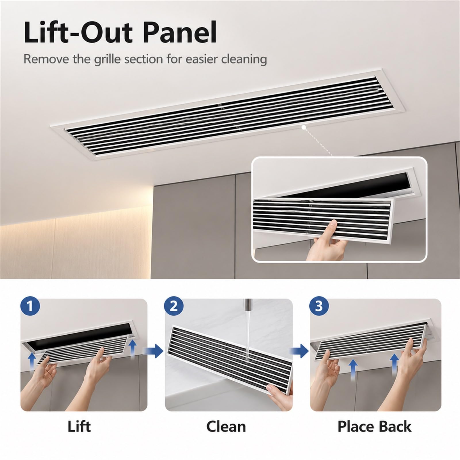 Grille de ventilation linéaire réglable