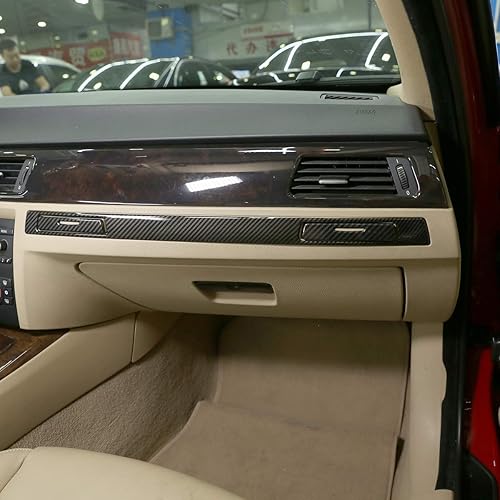 YIWANG Guantera de ABS estilo fibra de carbono y cubierta de portavasos de agua para BMW Serie 3 E90 E92 2005-2012 conducción izquierda