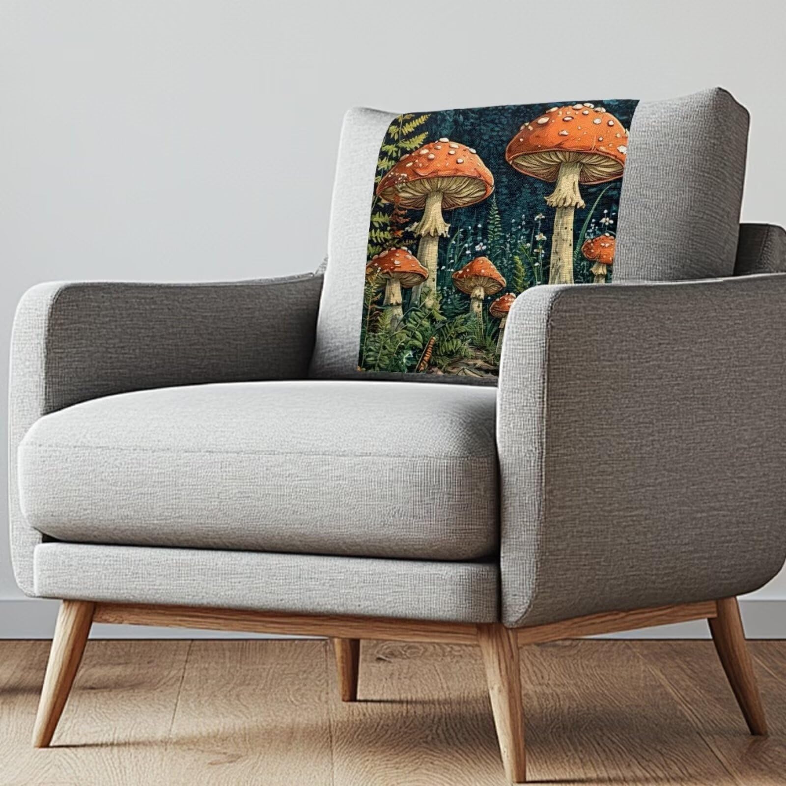 NETILGEN Moon Night Mushroom Headrest Cover for Recliner Chair 1 Pack Headrest Protector Sofa Couch Slipcovers Furniture Protectors