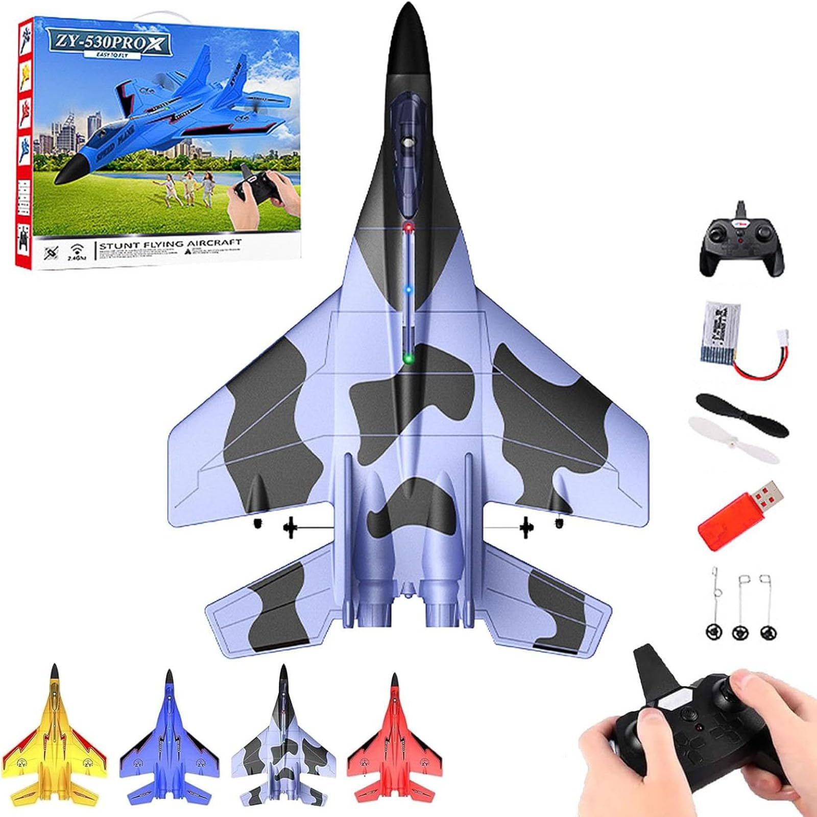 Wonstorex Rc Plane, Wonstorex Remote Control Fighter Jet, 2.4ghz Rc Remote Control Fighter Model Toy Wonstorex, Airplane Glider Plane Drone, Foam Rc Fighter Jet, Remote Control Foam Airplanes (C)