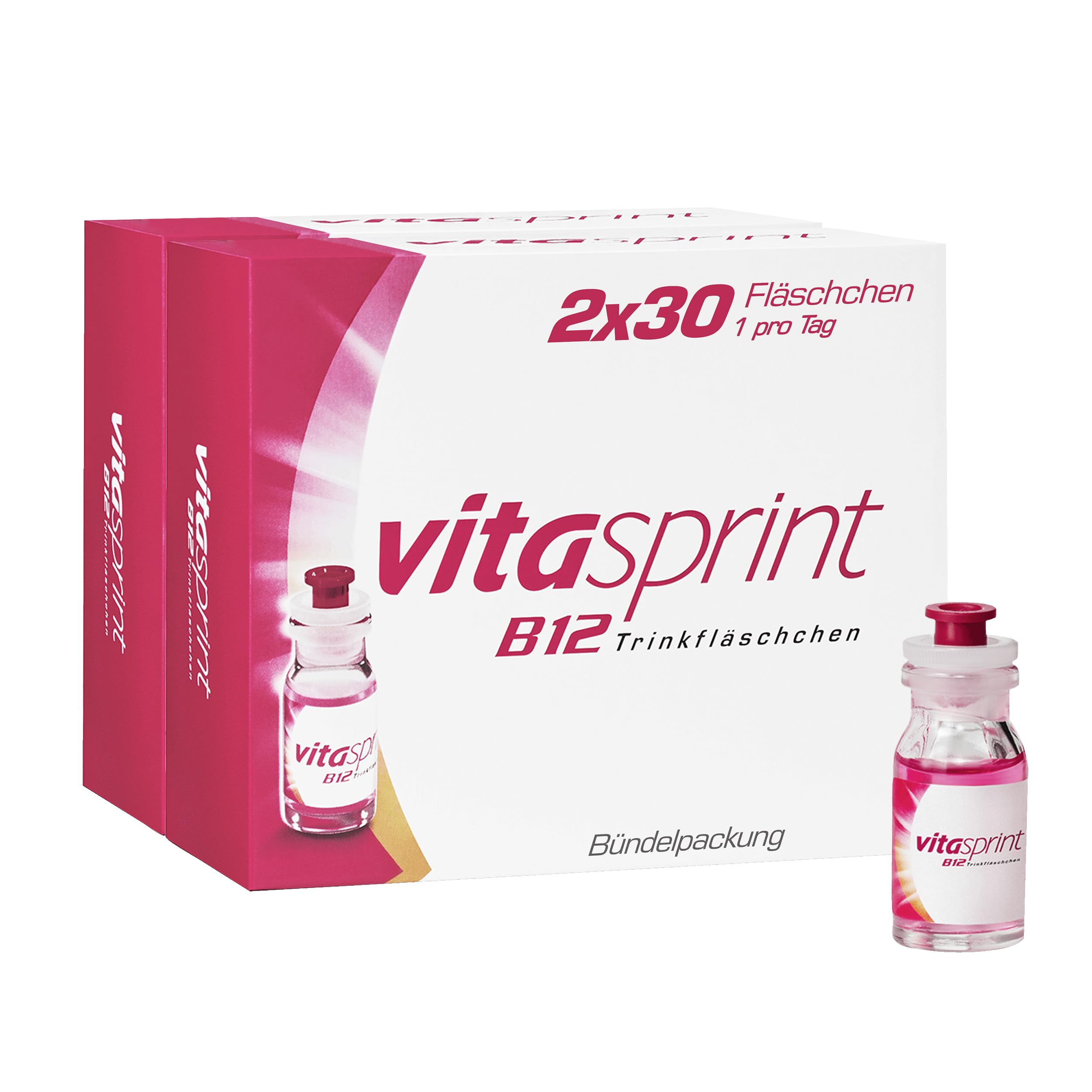 Vitasprint B12 Trinkfläschchen, 2x30 St. mit Vitamin B12 für mehr Energie