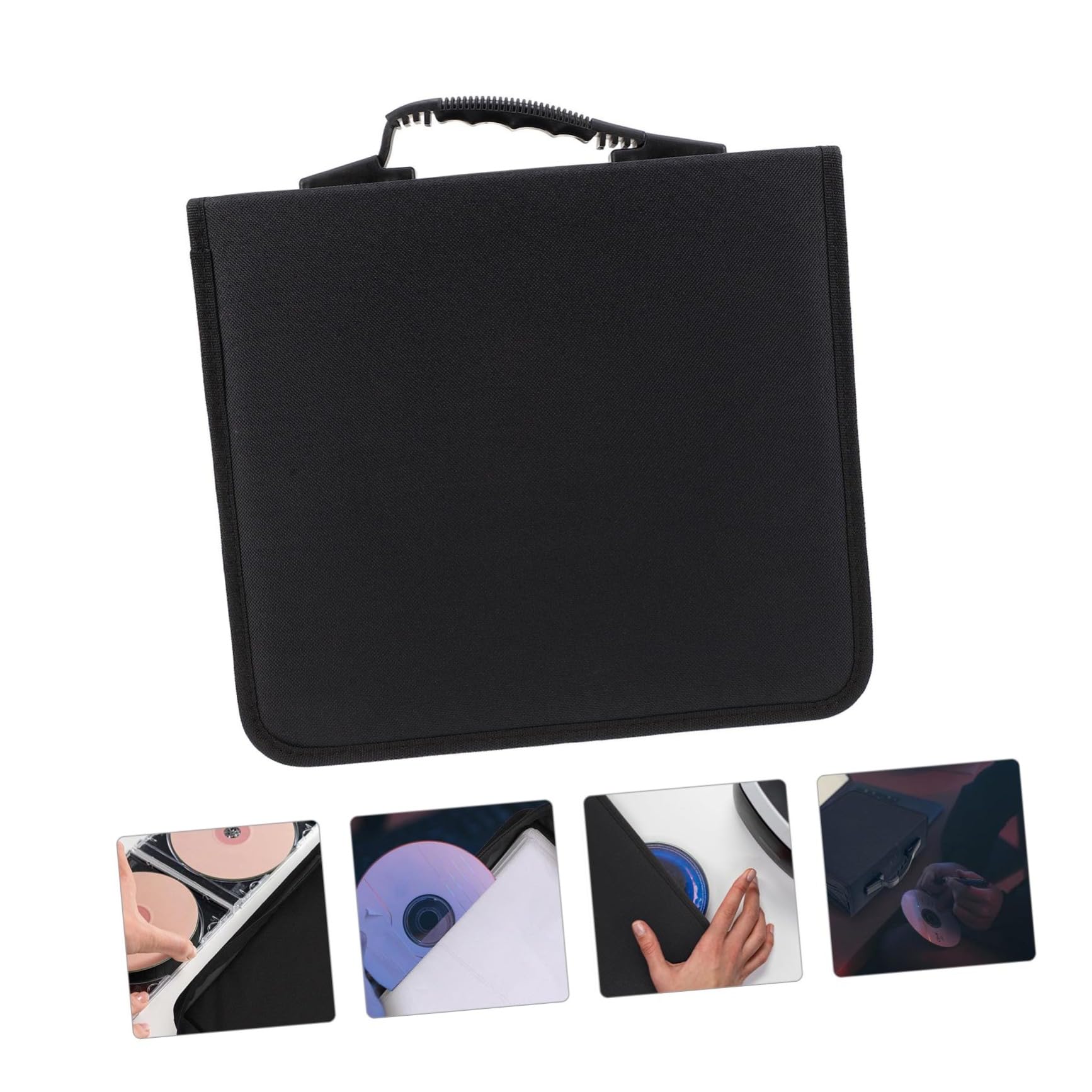 Alipis Custodia Porta CD Dvd da 240 Pezzi Oxford Nero Manico, Organizer Portatile per Collezioni di CD e Dvd, per Amanti dei Giochi e Film