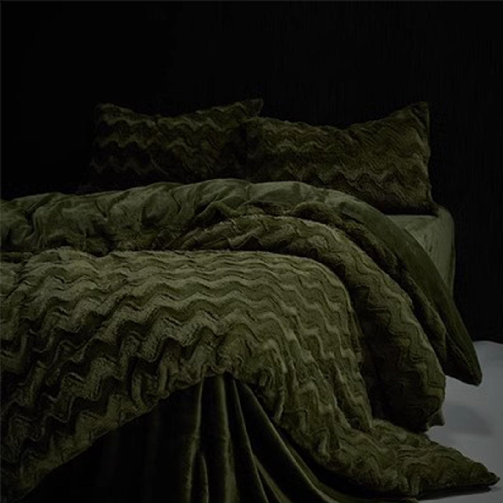 Couette 2 personnes la plus épaisse lit double ensemble literie vert hiver
