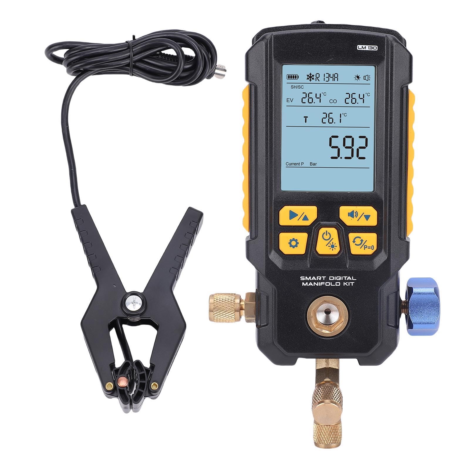 Vacuómetro Digital HVAC con Pantalla Transparente de 2,8 Pulgadas para Mantenimiento Preciso de la Refrigeración y Detección de Fugas - 0-870 Psi