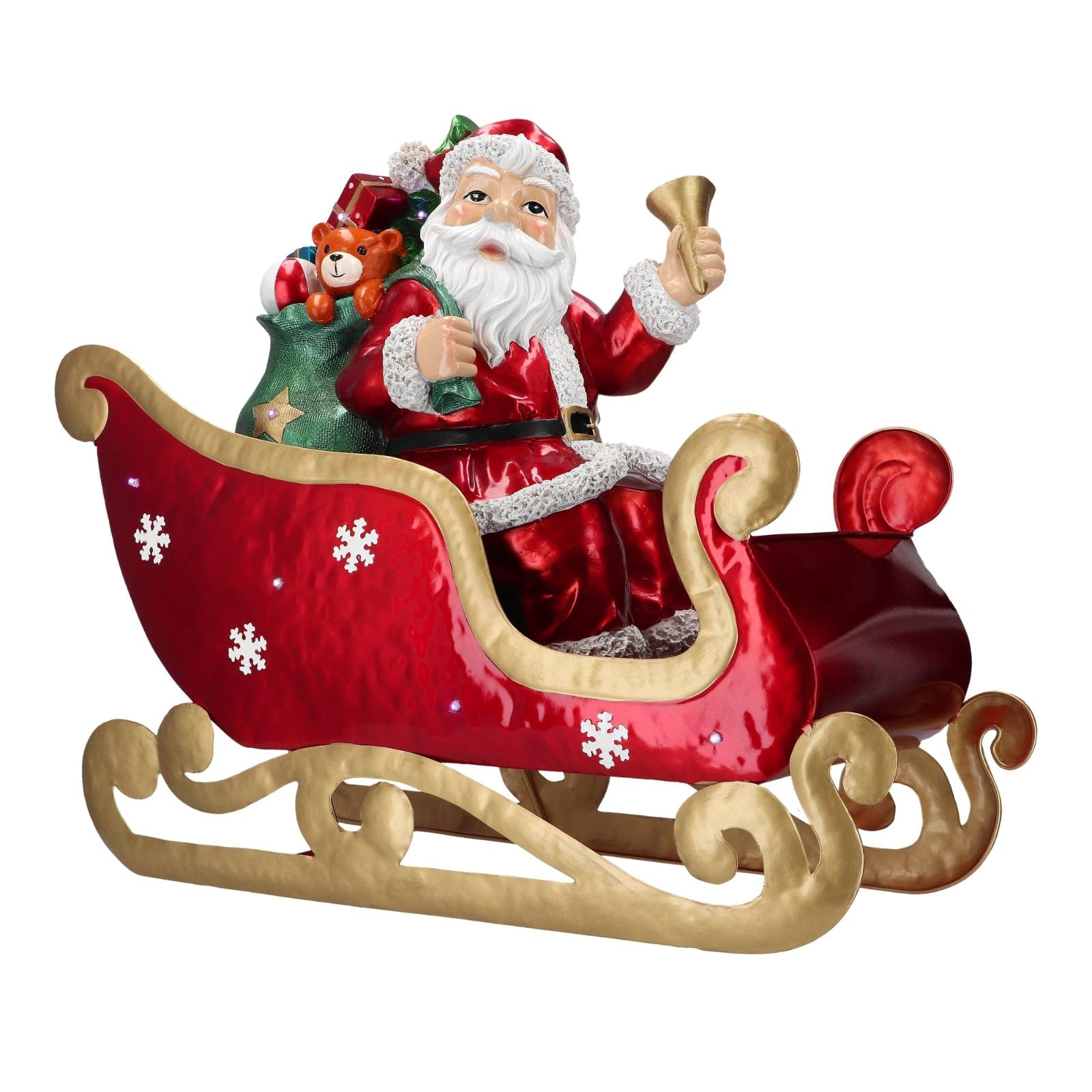 Magie di Natale Babbo Natale sulla Slitta per Decorazioni Natalizie da 64x26x60