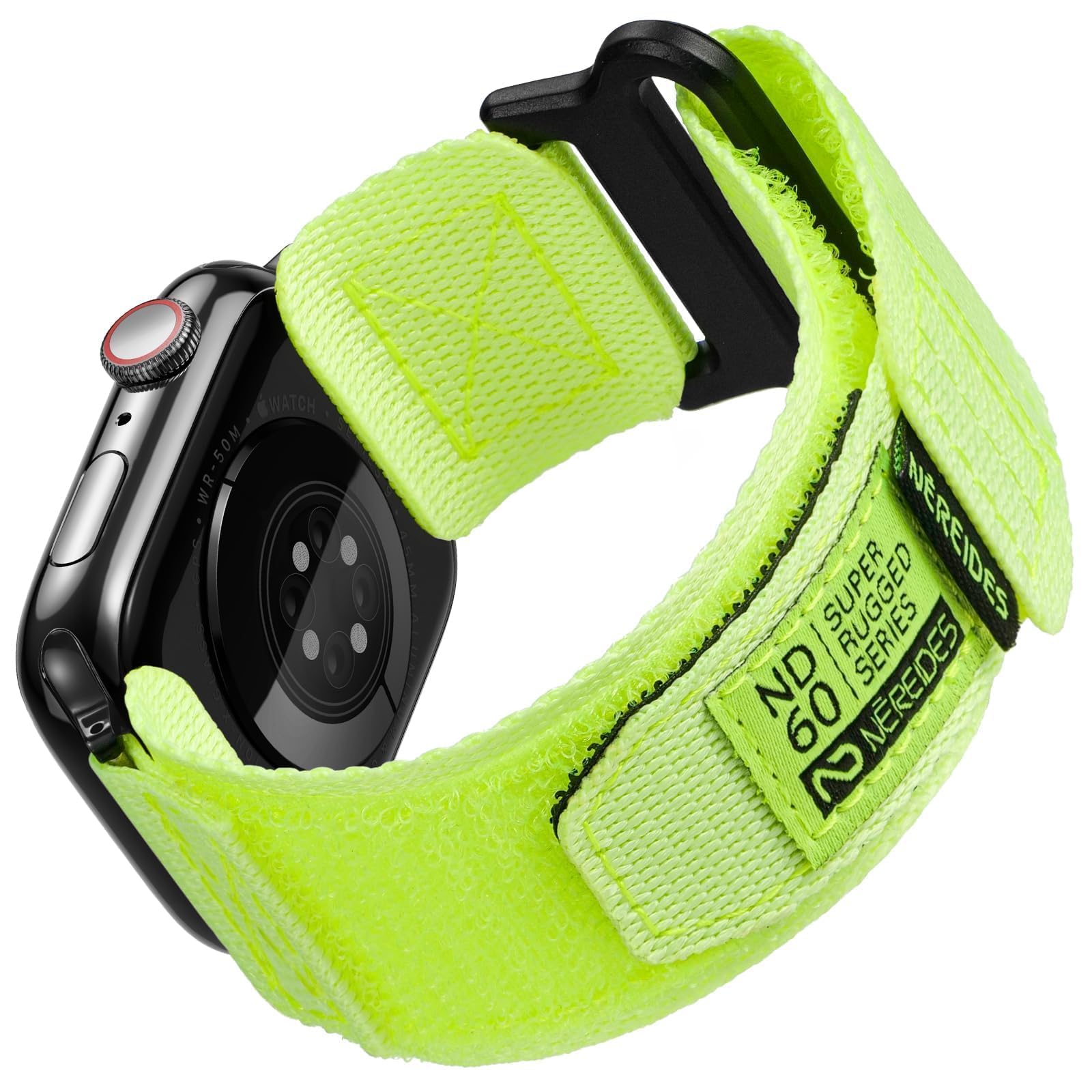 Nereides Rugged Nylon Band Compatible with Apple Watch Ultra 4/3/2/1 (49mm), Series 12/11/10/9/8/7/6/5/4 & SE3/SE2/SE (46mm 45mm 44mm), Tactical Sports Strap for Men (L, Army Green) — Amazon image 9