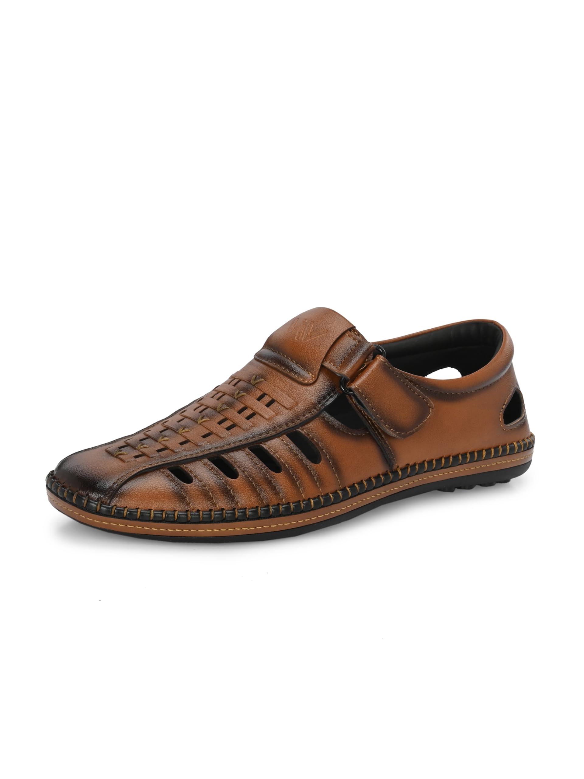VIV Tan Faux Leather Men Sandals for Men Stylish - 6 UK (B0D298K6WZ) Amazon Price History, Amazon Price Tracker