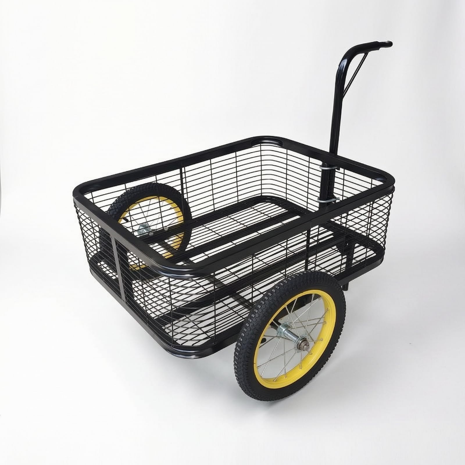Sharplace Remolque para Bicicleta Remolque Carrito Tráiler Carro con Canasta de Alambre Robusta con Estructura Estable y Adecuado, Negro, Pequeño, Modelo De Bicicleta, 75 57 25cm