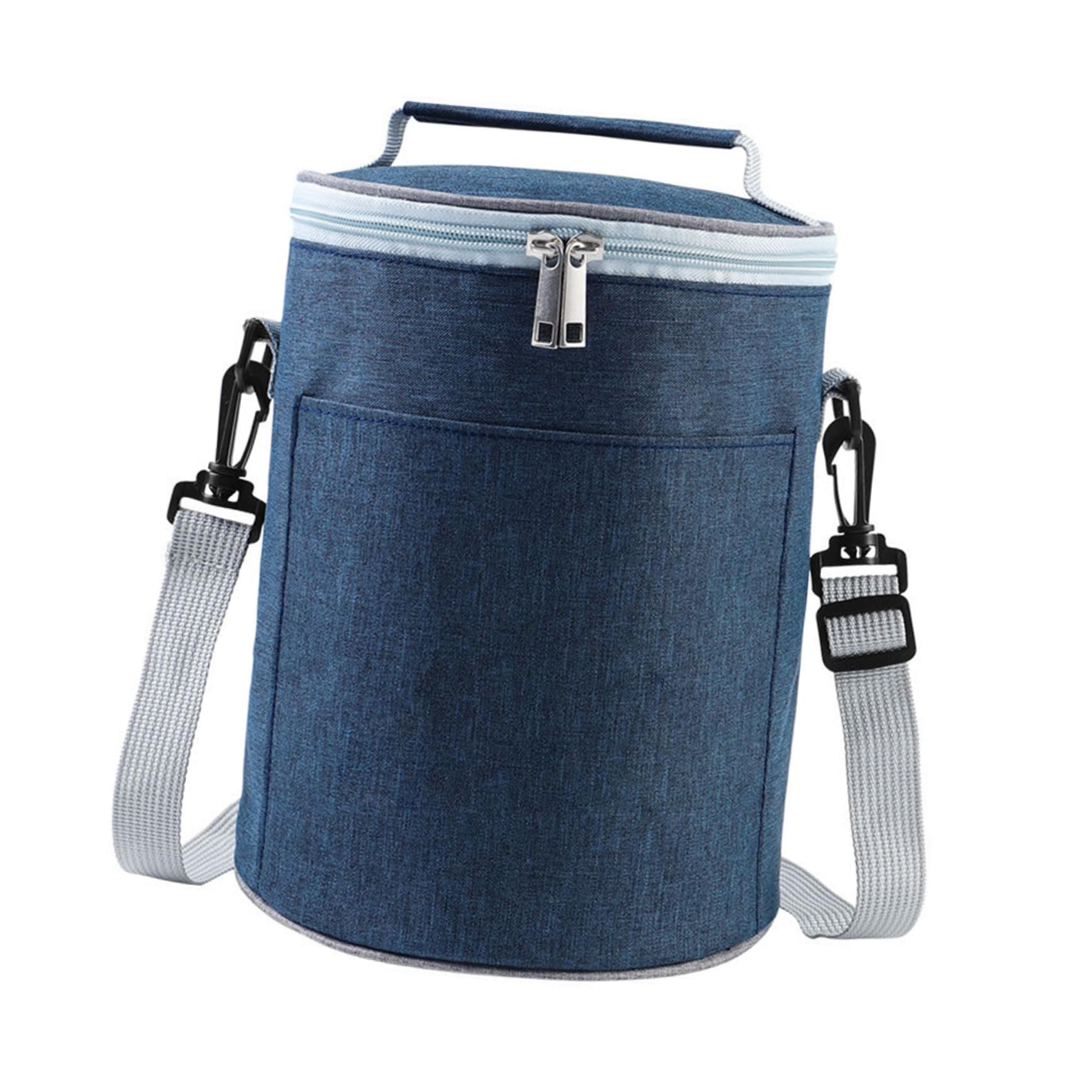 Sacoche Repas Ronde Oxford Poche Alimentaire Isolante pour Déjeuner Chaud et Froid pour Camping et Voyage