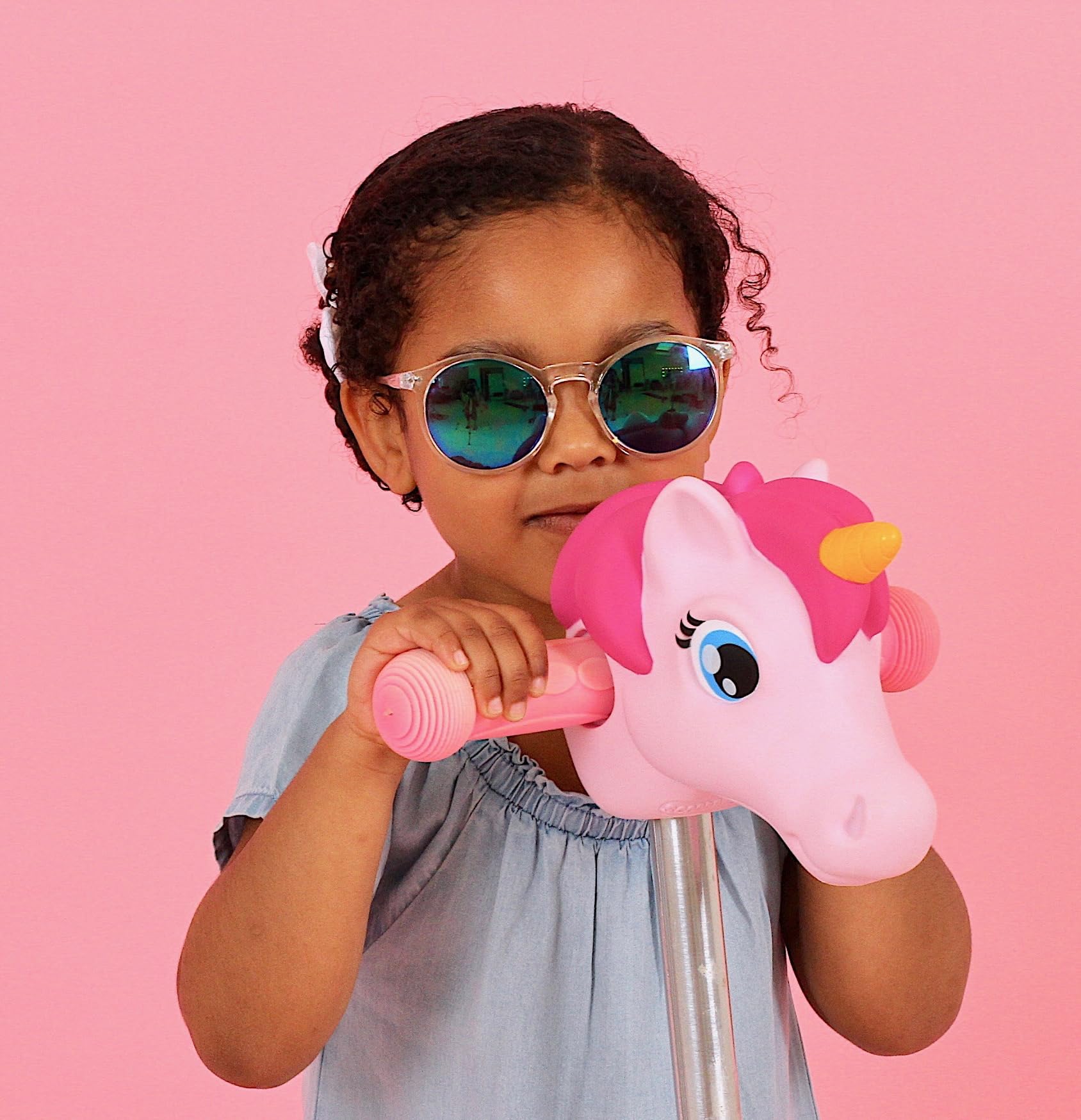 Scootaheadz - Cabeza de Unicornio para Patinete - Accesorios para Patinete Infantil - Regalo para Niñas - Se Adapta a la mayoría de los patinetes de 2 y 3 Ruedas para niños -Rosa Claro