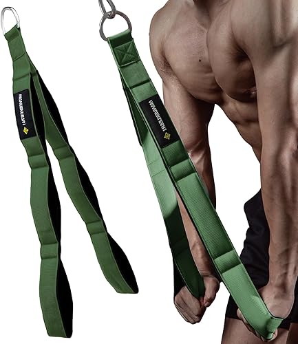 MANUEKLEAR - Manijas de cable de cuerda de tríceps, mayor rango de movimiento, cuerda de tracción de tríceps para empujar hacia abajo, crujidos,