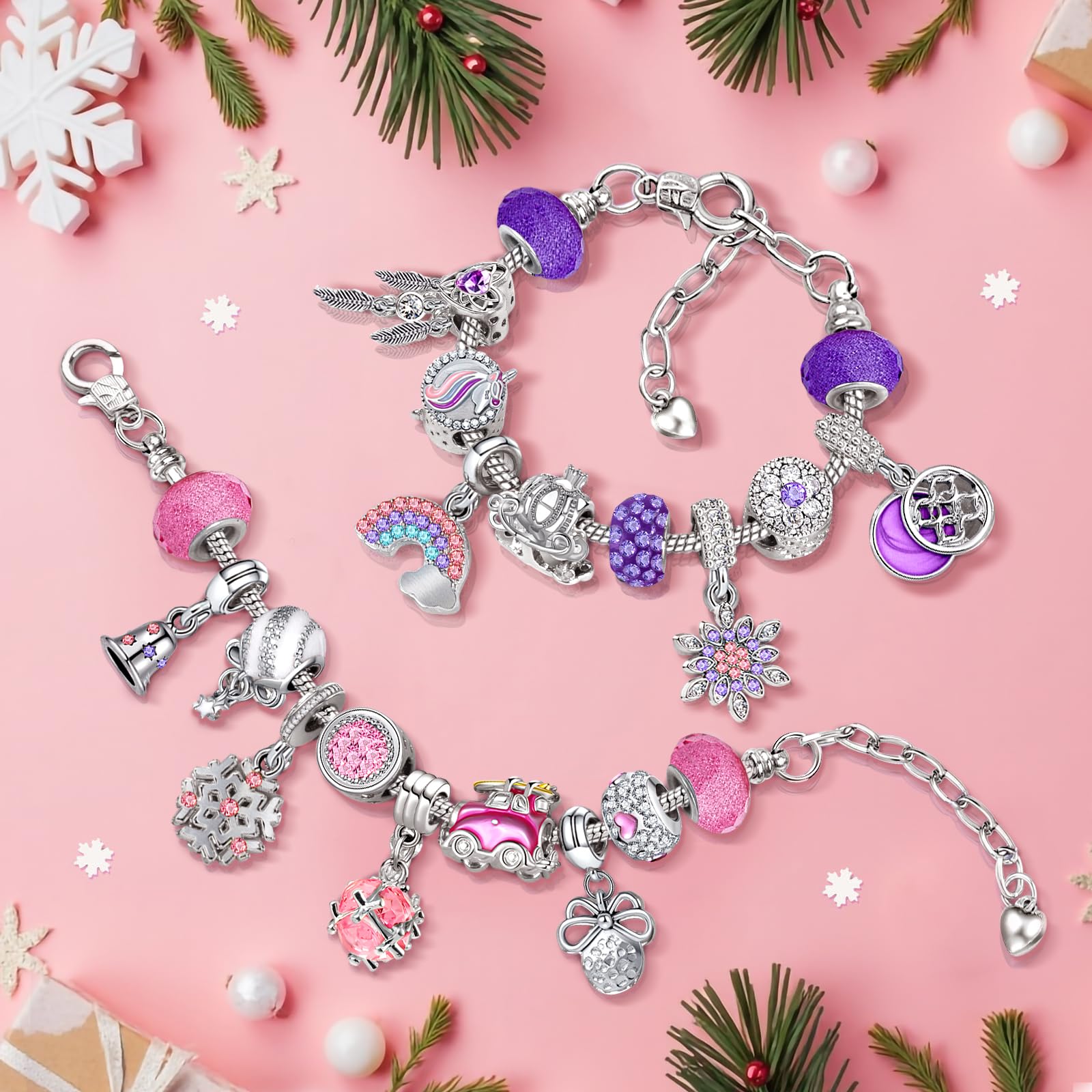 Gaeymy Calendario Avvento 2025 Gioielli, Calendario Dell'Avvento Kinder Diy Charms Kit per Bambina Bambini Donna, Calendario Avvento Bracciale Collane Gioielli Riempire Regali 5 6 7 8 9 10 11 12 Anni