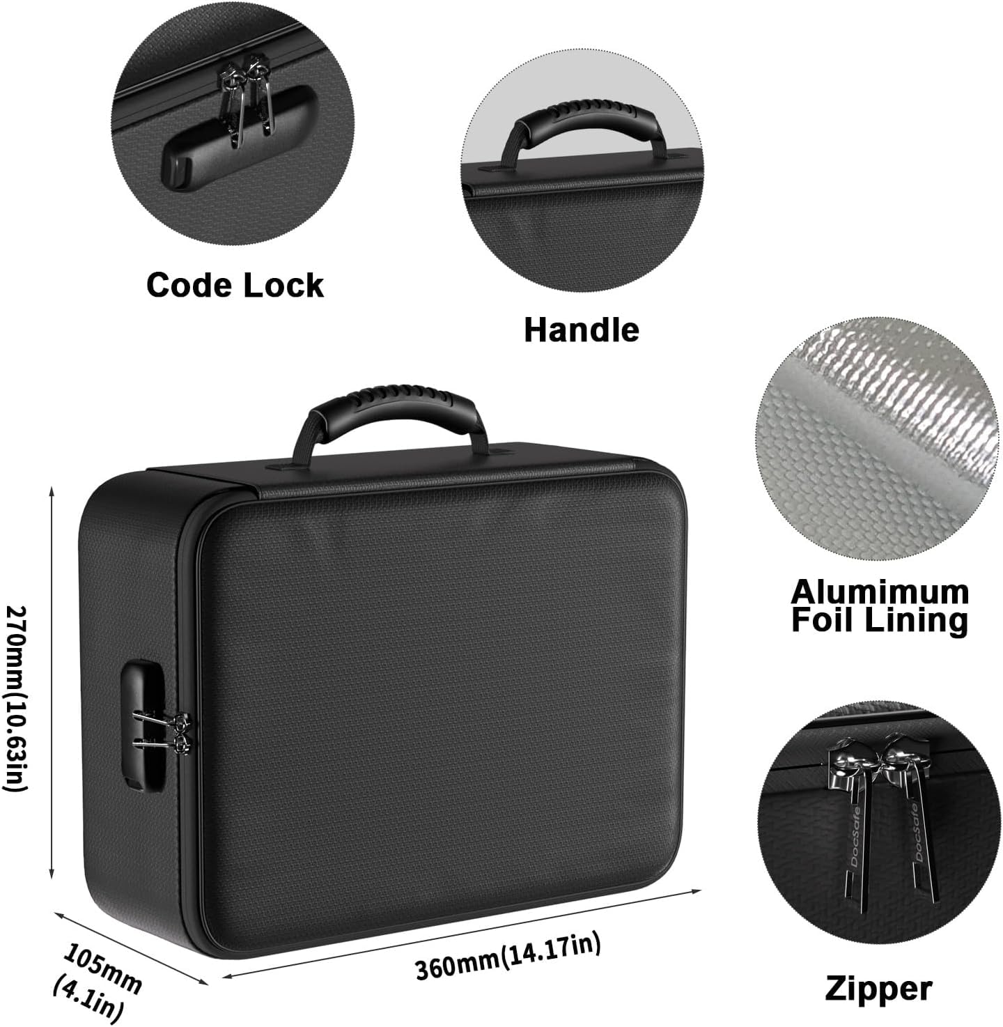 Awiivee Fireproof File Box With Lock, File Filing Cabinet Document Storage Box - View #5
