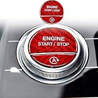 Vista 2 de Calcomanía de fibra de carbono para interruptor de arranque de motor, cubierta de botón de encendido, decoración compatible con Mercedes Benz Clase