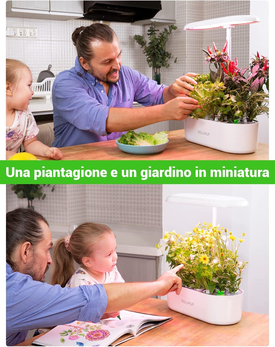 Serra Idroponica 12 baccelli Smart Garden con Luce di Crescita a LED, Kit di Germinazione delle Piante con Timer Automatico, Sistema di Giardino Interno Intelligente, Regali di Giardinaggio