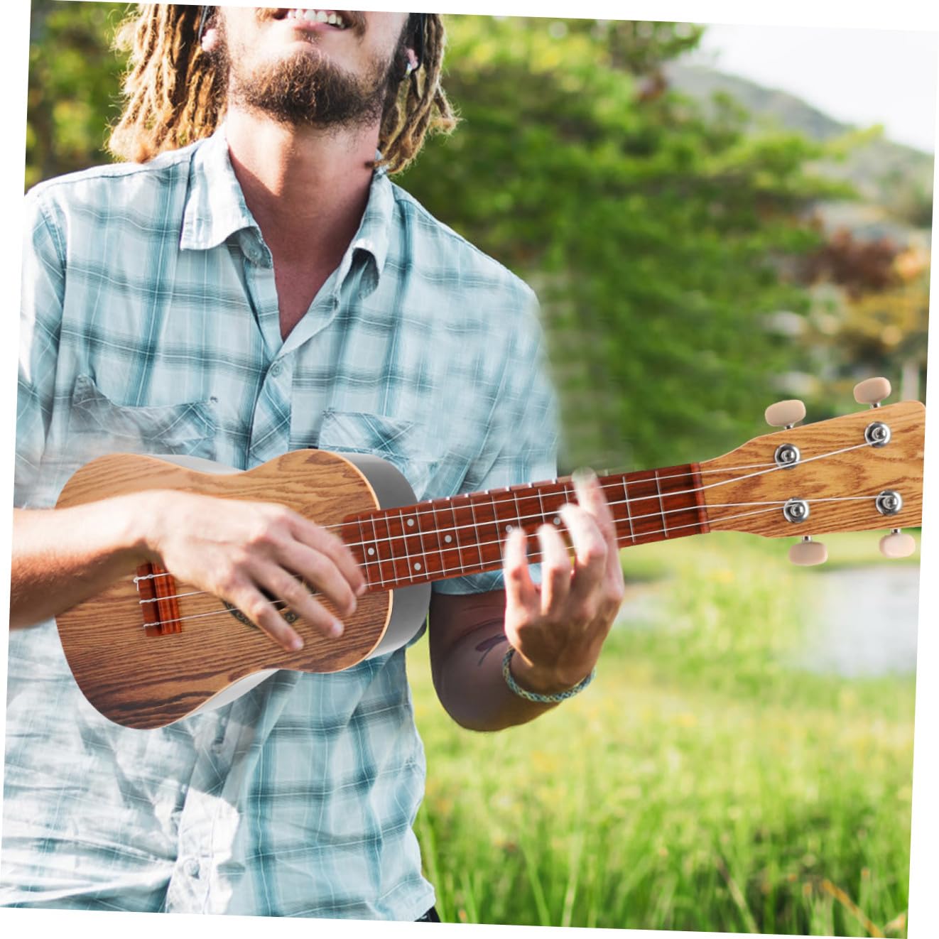 BESPORTBLE 1pieza Ukelele Soprano De Madera Principiantes Instrumento Musical Portable Para Educación Musical Infantil Para Desarrollar Coordinación y Ritmo