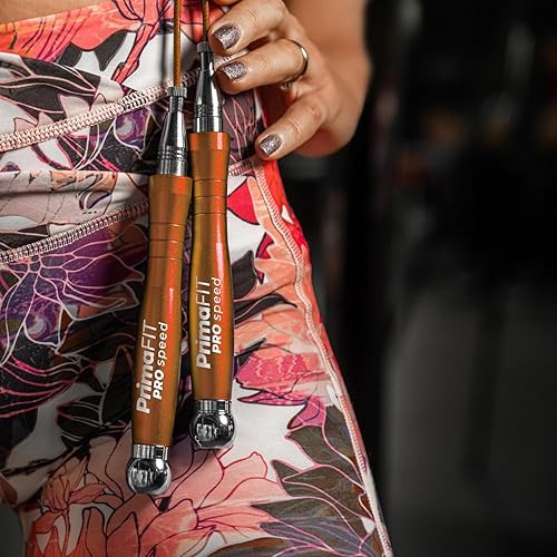 Vista 9 de PrimaFIT Jump Rope Pro Speed Skipping Rope Adjustable Adult Jumping Rope Weighted Aluminium Handles for Double Dutch Boxing Workout Crossfit