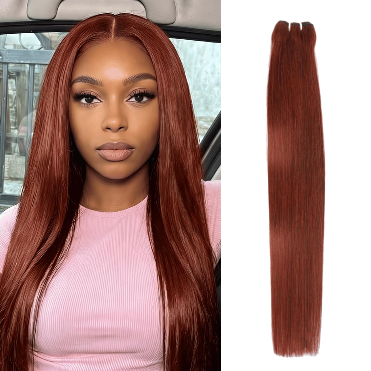 Amazon.com : HERMOUS 13A Double Drawn Reddish Brown Bundles