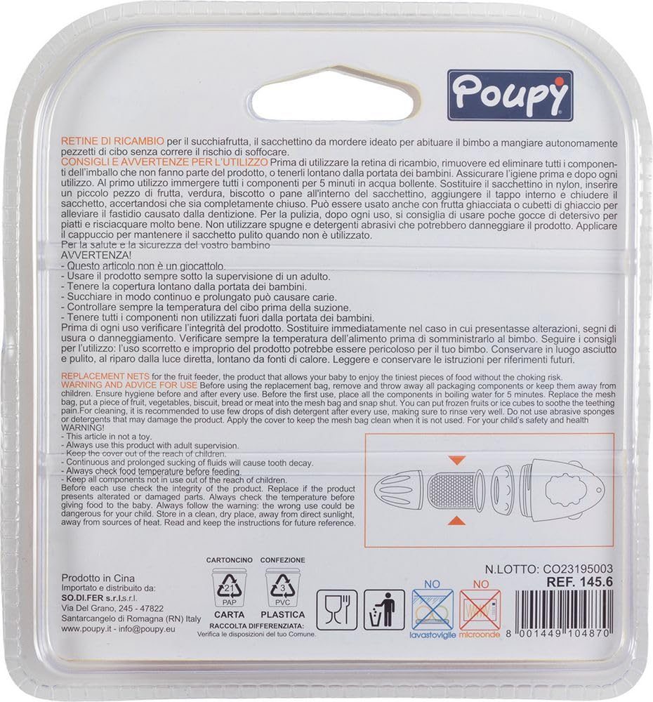 Poupy Retina succhiafrutta in nylon senza BPA per bambini