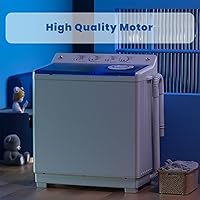 Vista 8 de Auertech Lavadora portátil, lavadora de doble tina de 40 libras, mini máquina de lavandería compacta con bomba de drenaje, lavadora semiautomática