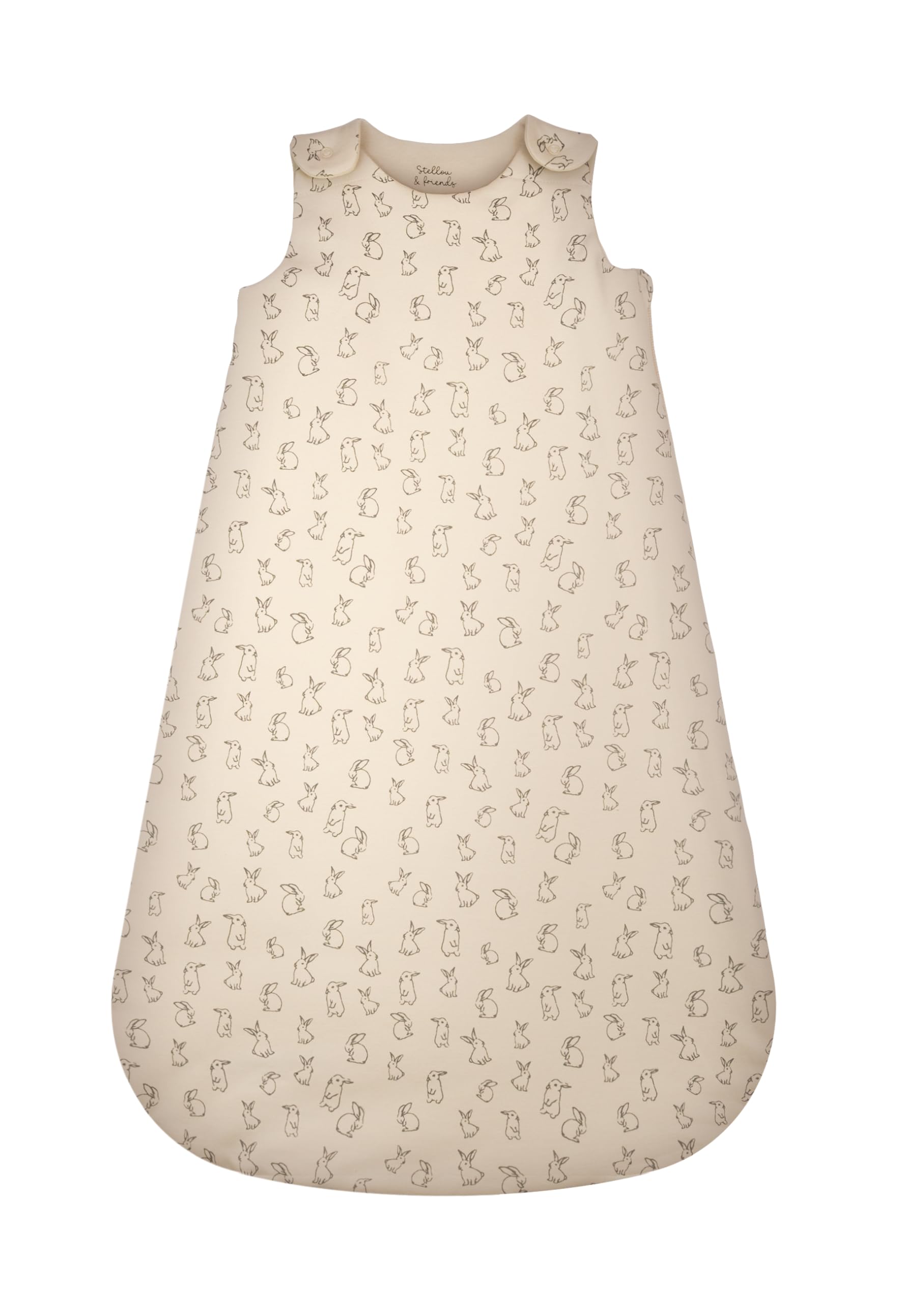 Stellou & friends Baby Schlafsack 1 TOG, Ganzjahreskleidung für Frühling, Sommer & Herbst aus 100% Bio-Baumwolle, OEKO-TEX zertifiziert, Neugeborenen-Strampelsack, bunny