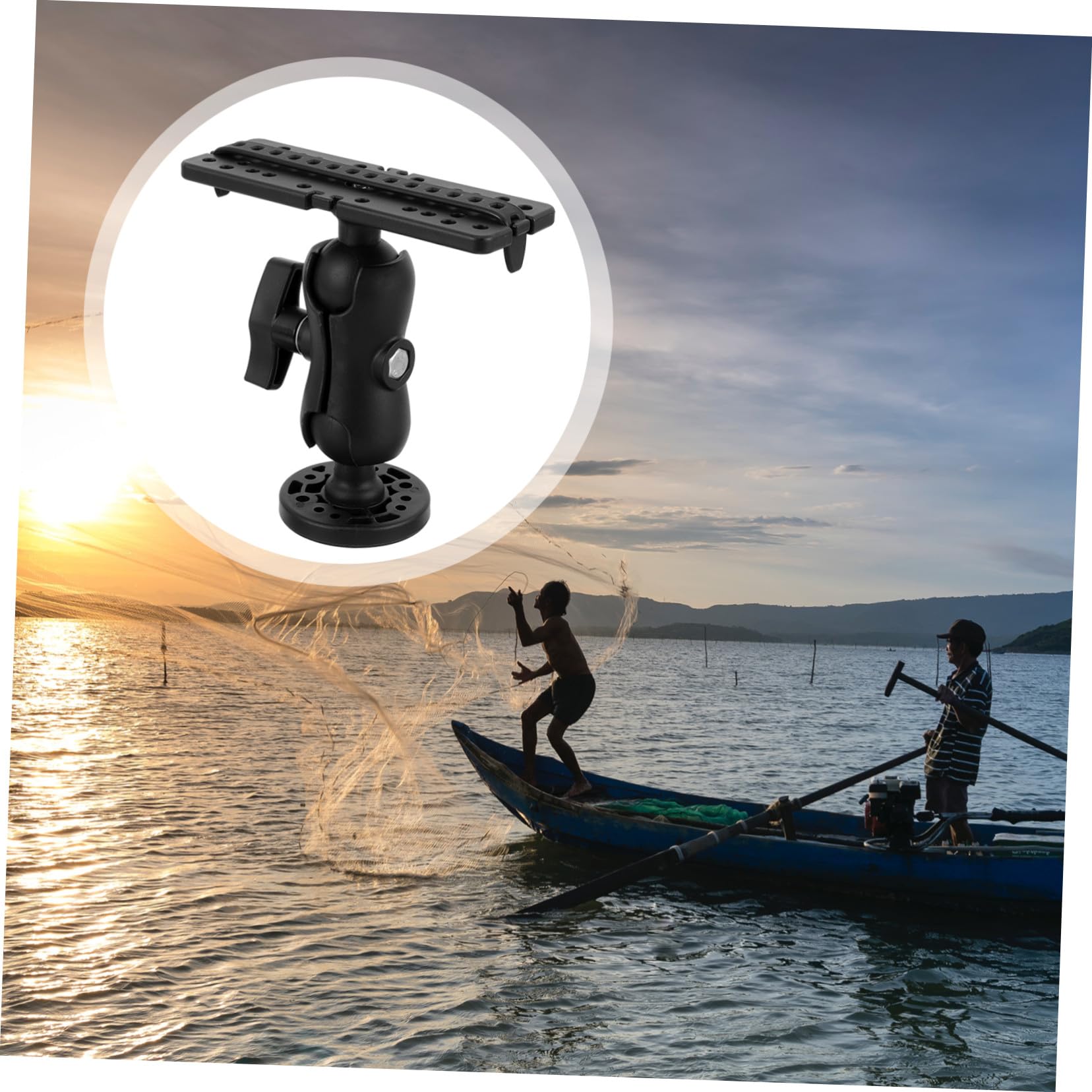 Anneome Multifunktionale Fischfinderhalterung Verstellbar Robust Für Kajak Boot Plattform Halterung Schnellmontage Angler Zubehör