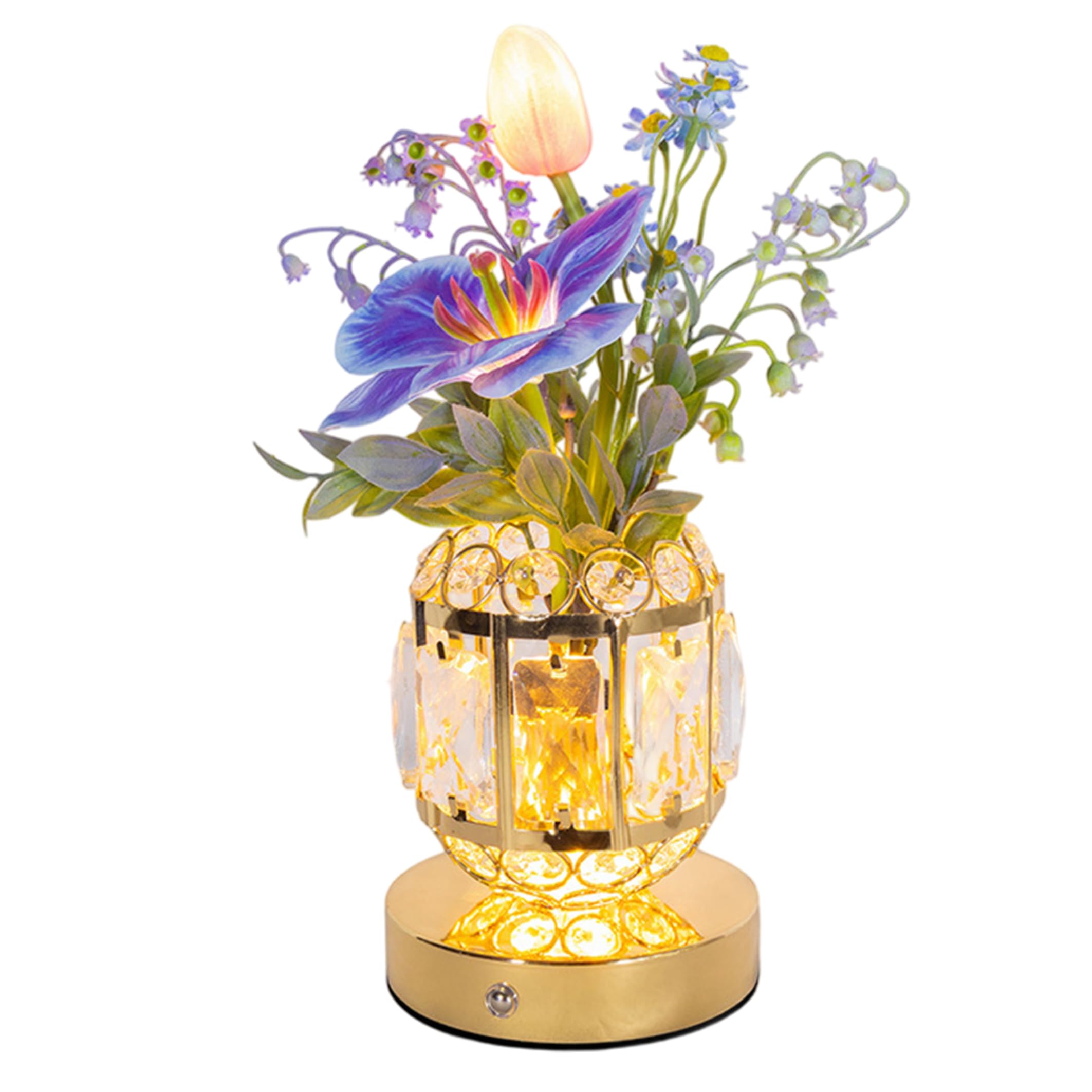 Lampada da Tavolo Flower Lampada con Tulipani Touch dimmerabili a 3 Colori, Viola